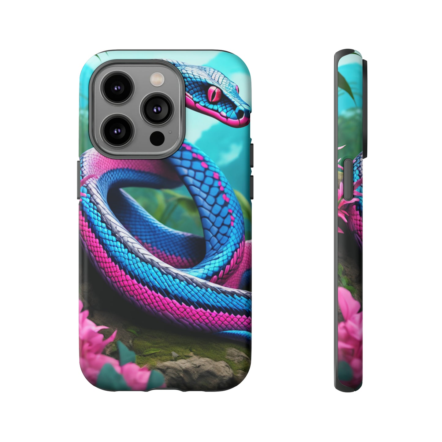 Blue Pink Snake Tough Case