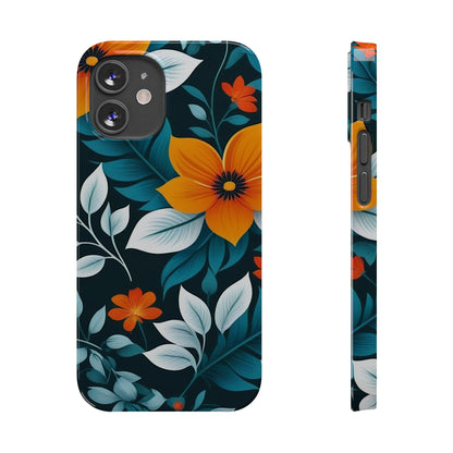 White Flower Slim Phone Case