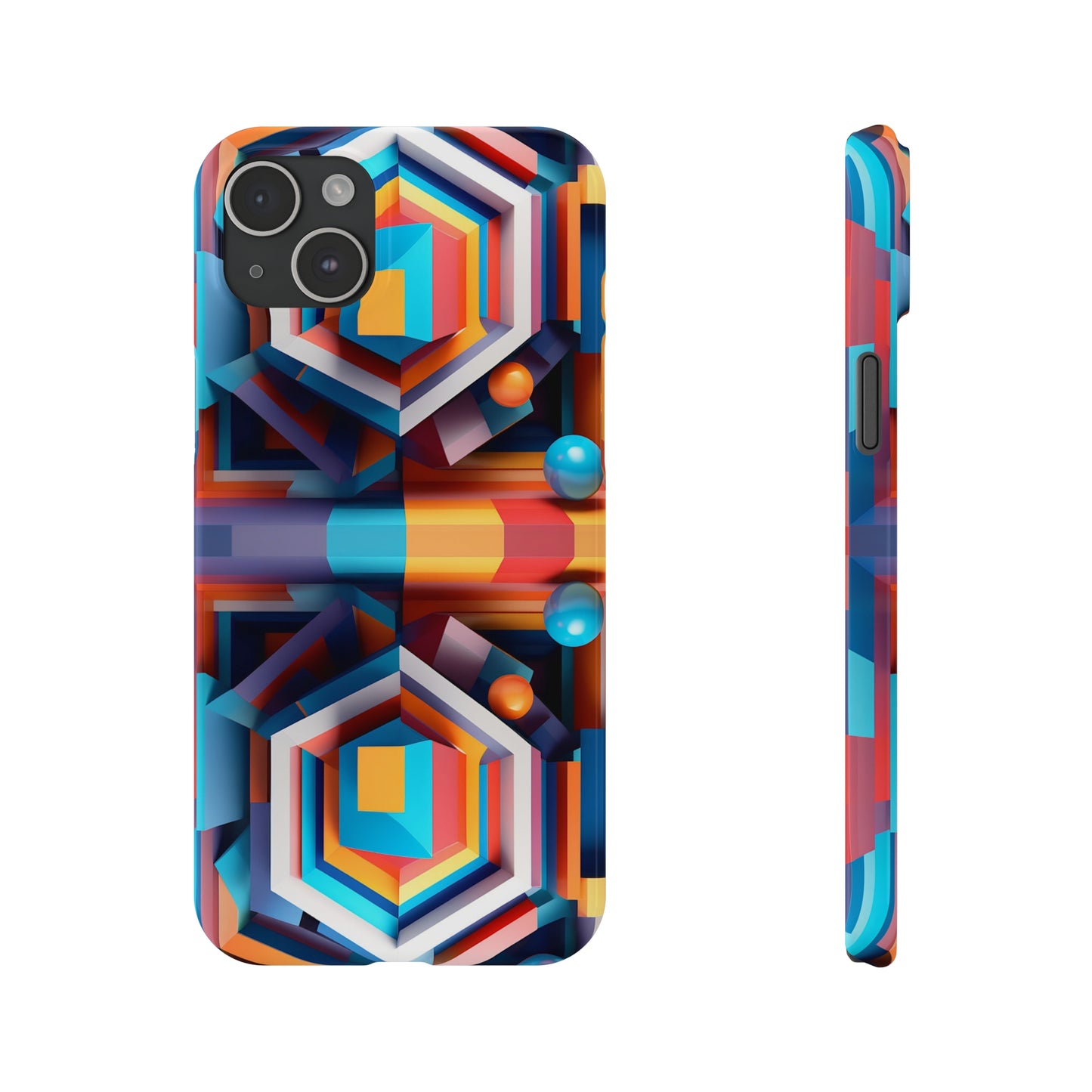 Colored Hexagon Slim Phone Case