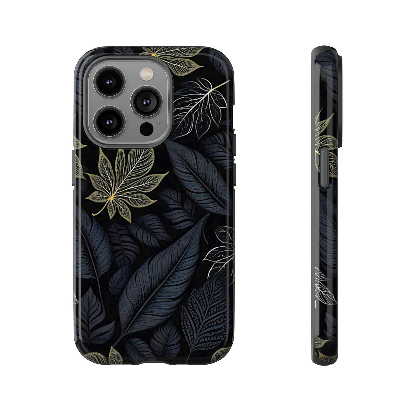 Grey Leaf Pattern Tough Case