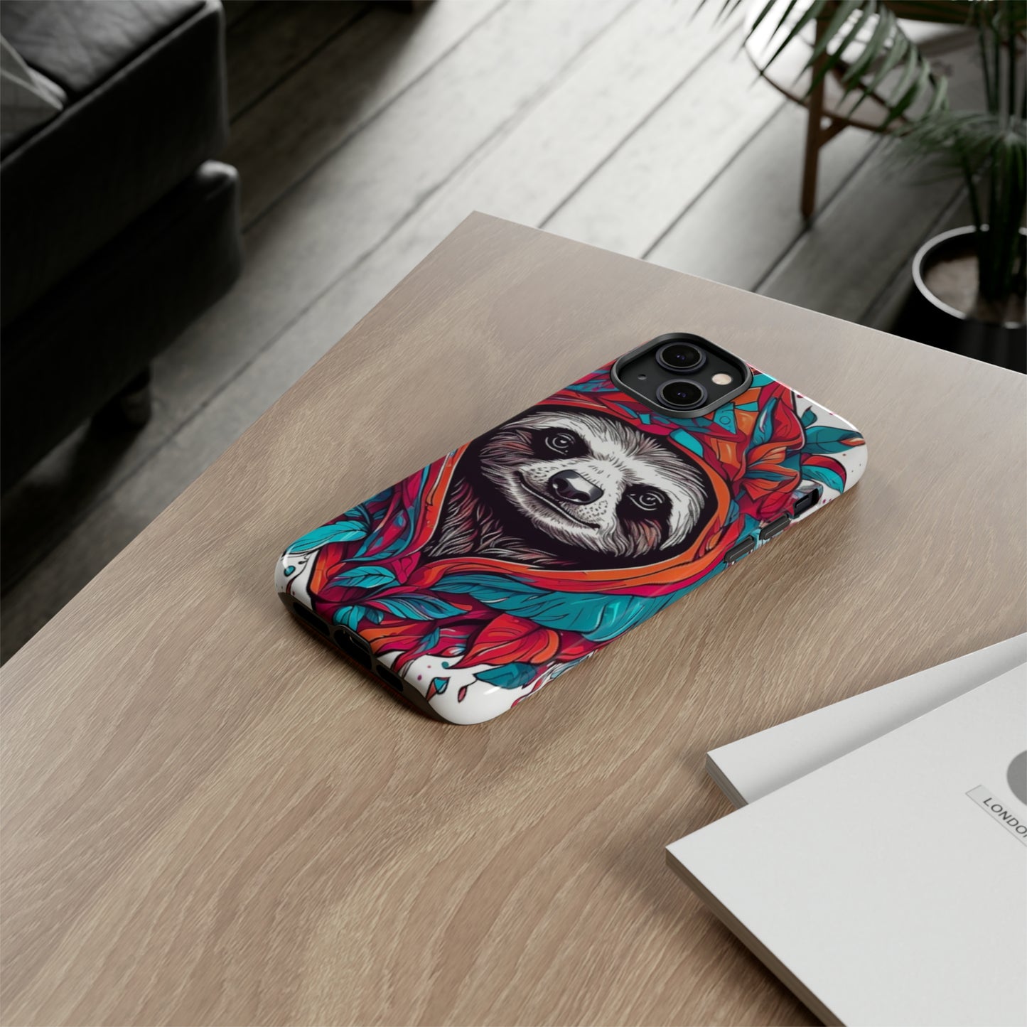 Sloth floral rose print Tough Case