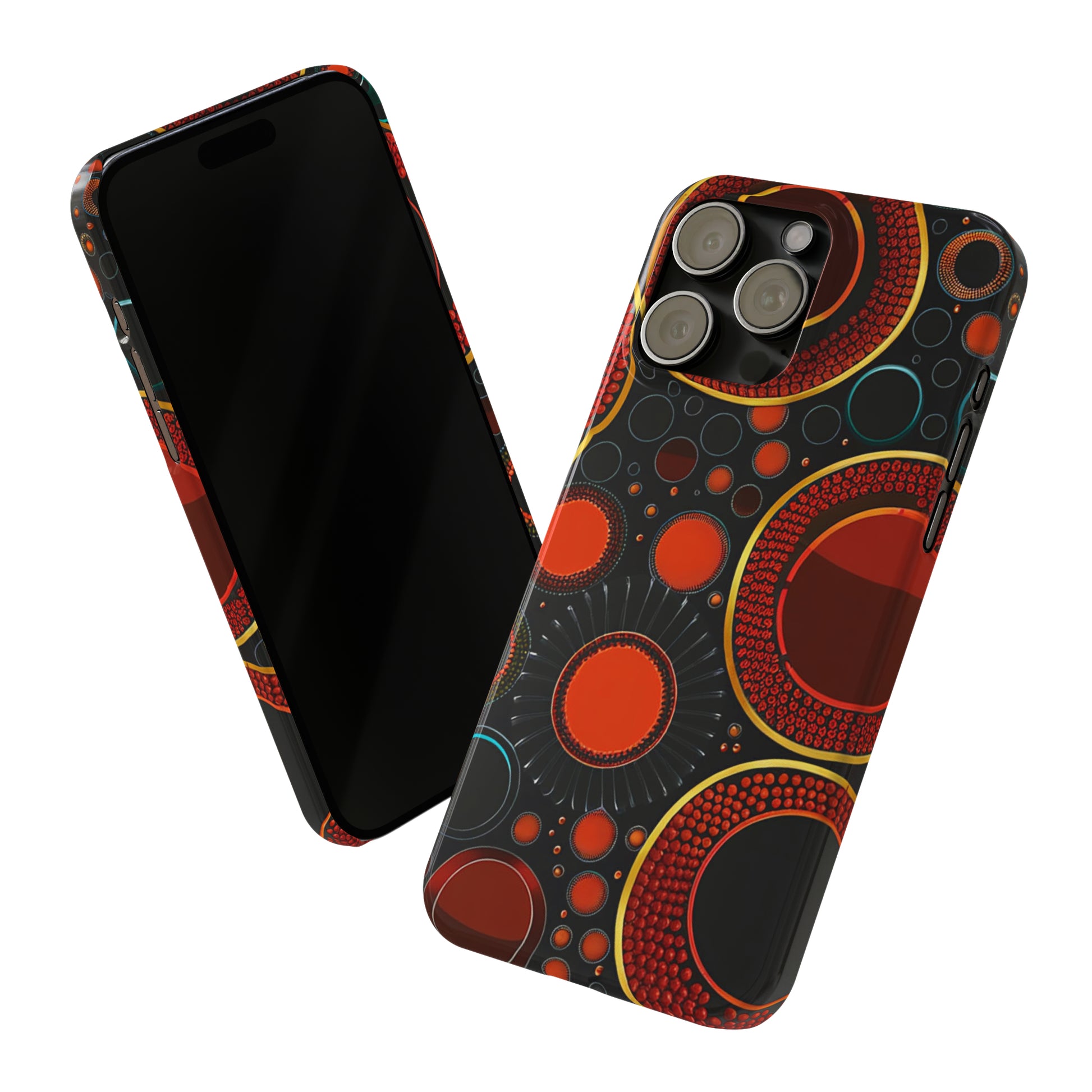 Red Bubble Pattern Slim Phone Case - Colorwink