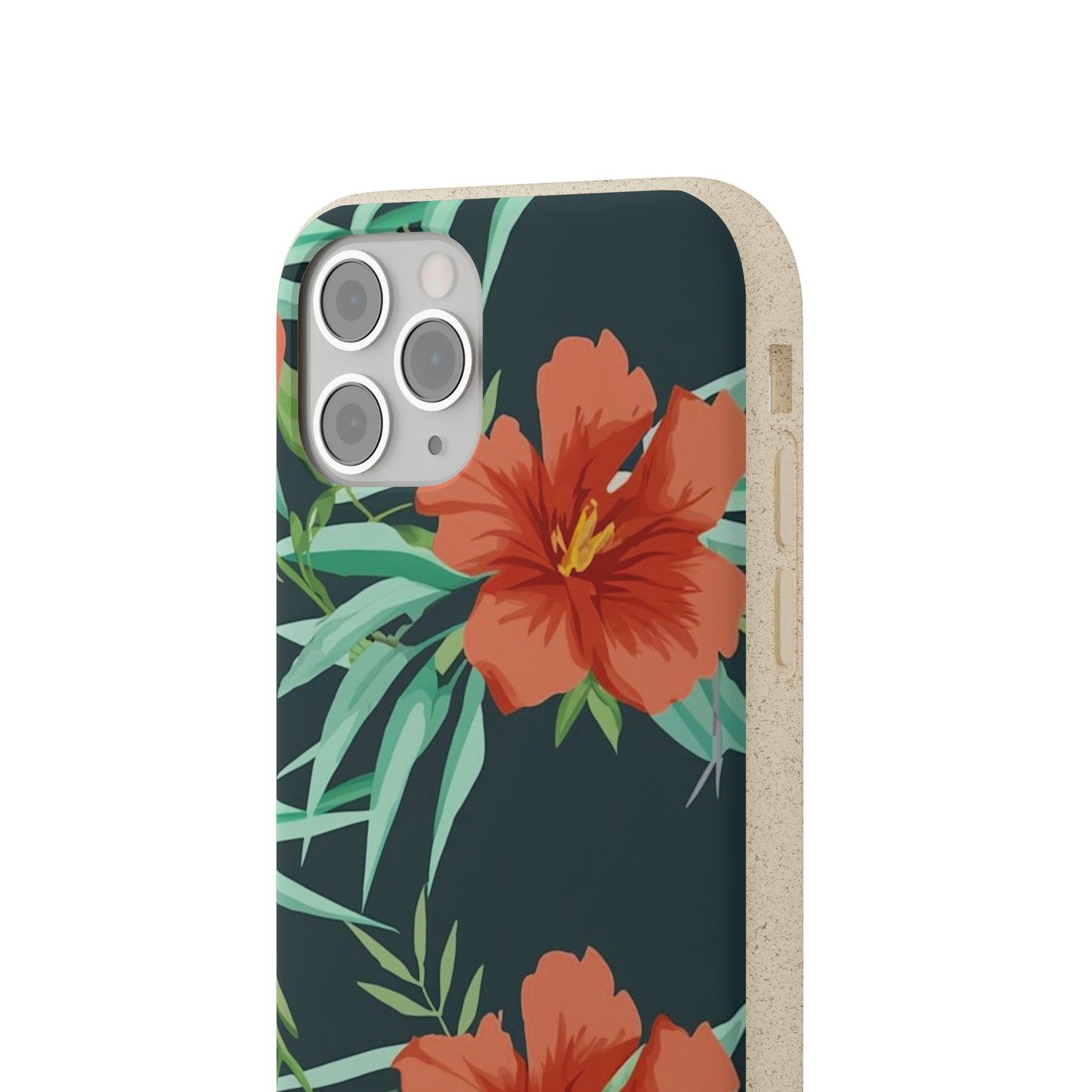 Orange Flowers Biodegradable Case