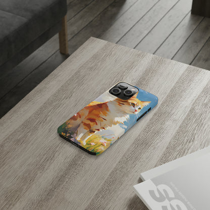 Cat Acrylic Painting Slim Phone Case - Colorwink