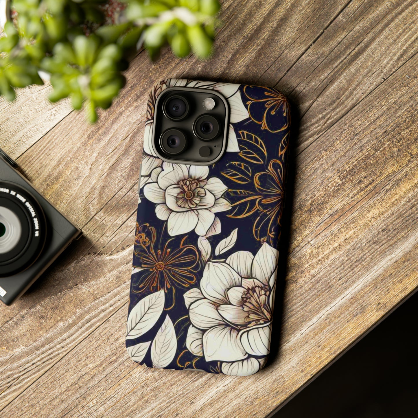 White flower Design Pattern Tough Case