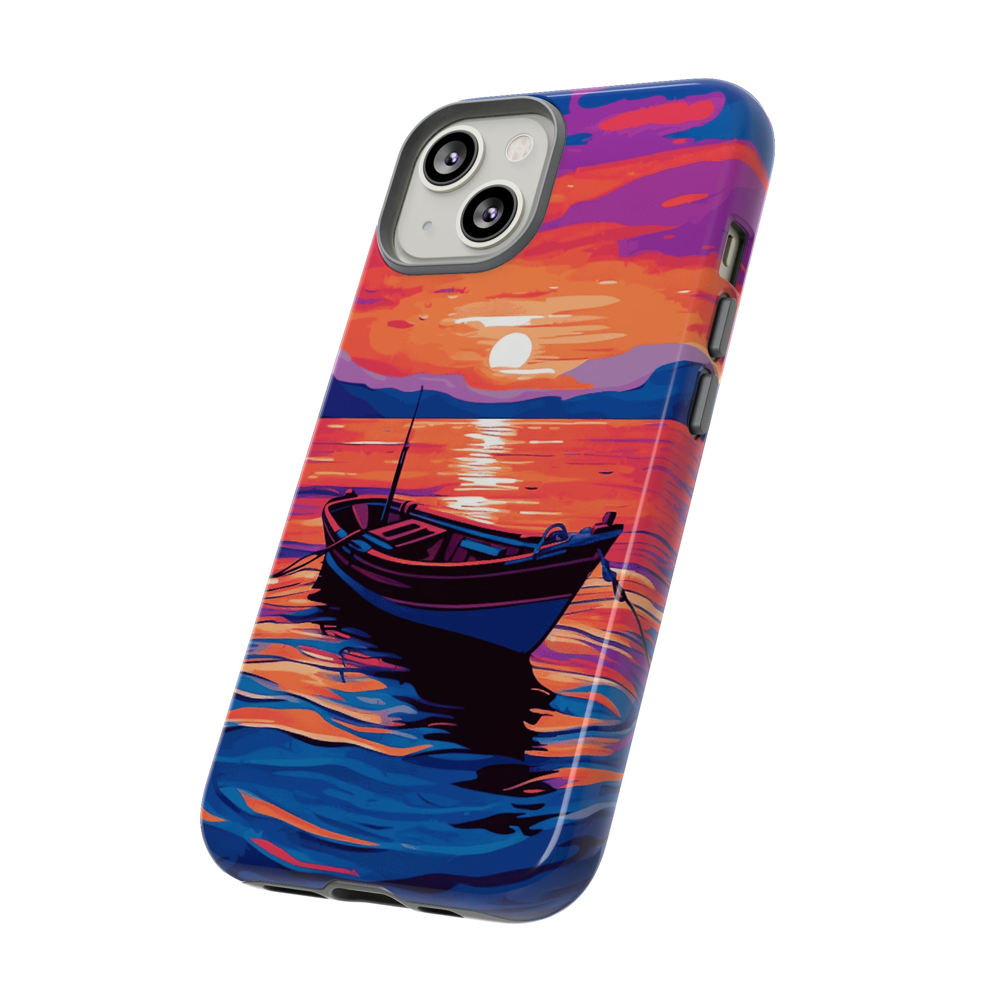 Boat With Sunset Tough Case - Colorwink