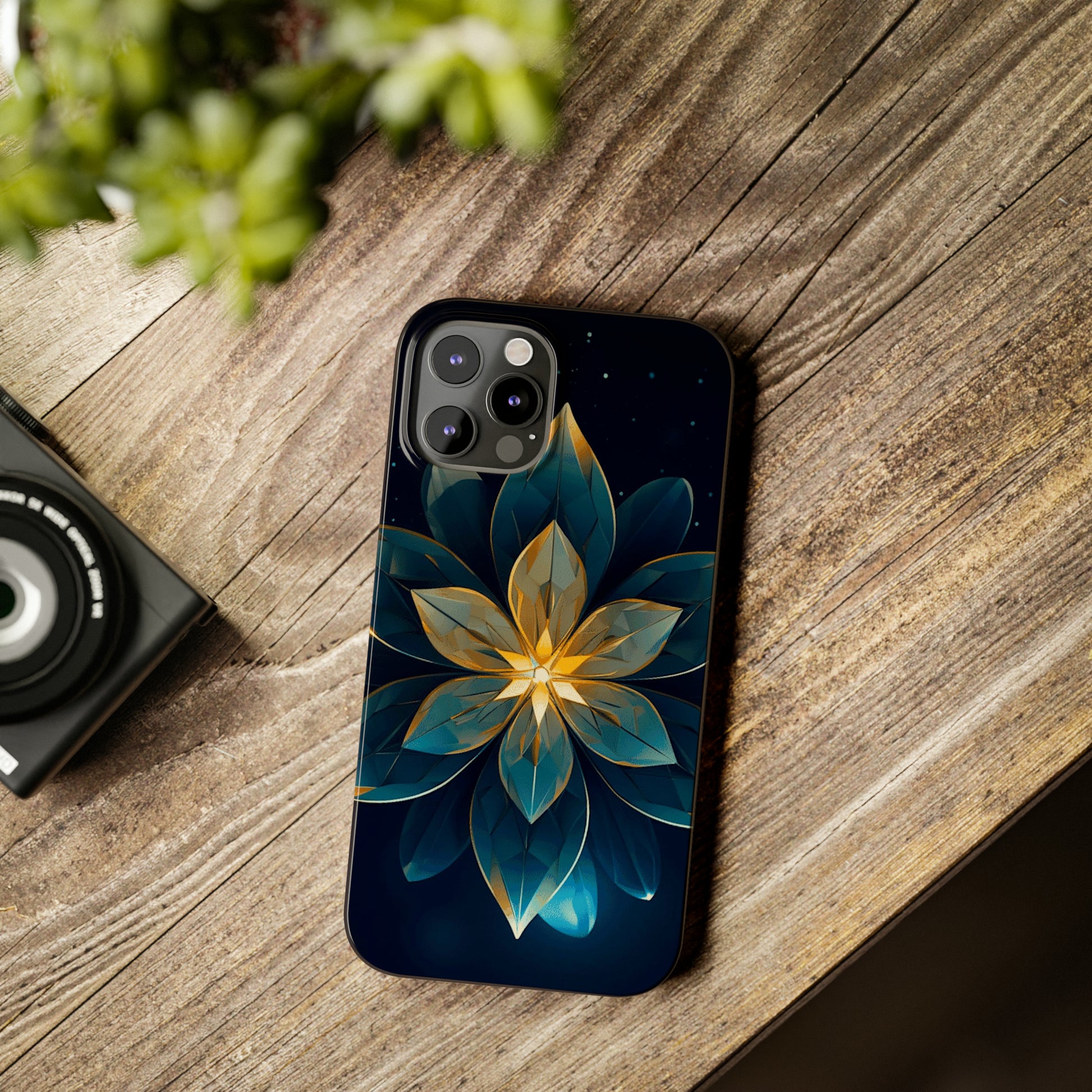 Geometric Flower Design Slim Phone Case - Colorwink