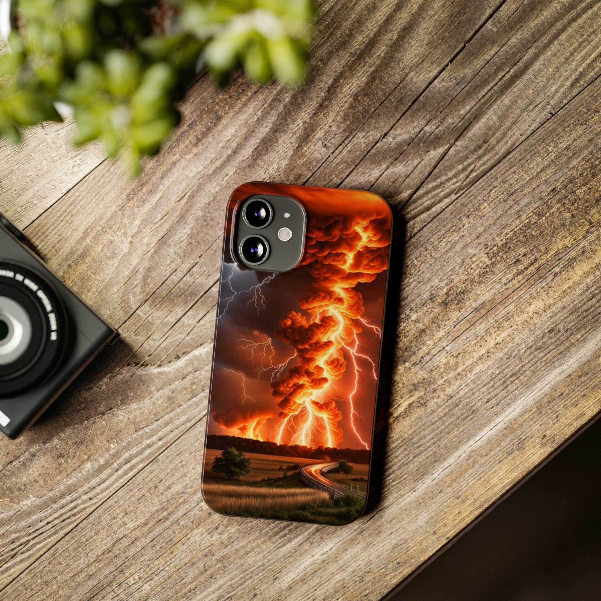 Volcanic lightning Slim Phone Case - Colorwink