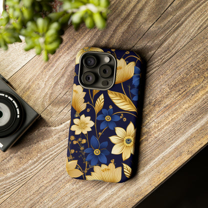 Golden  flower Design Pattern Tough Case