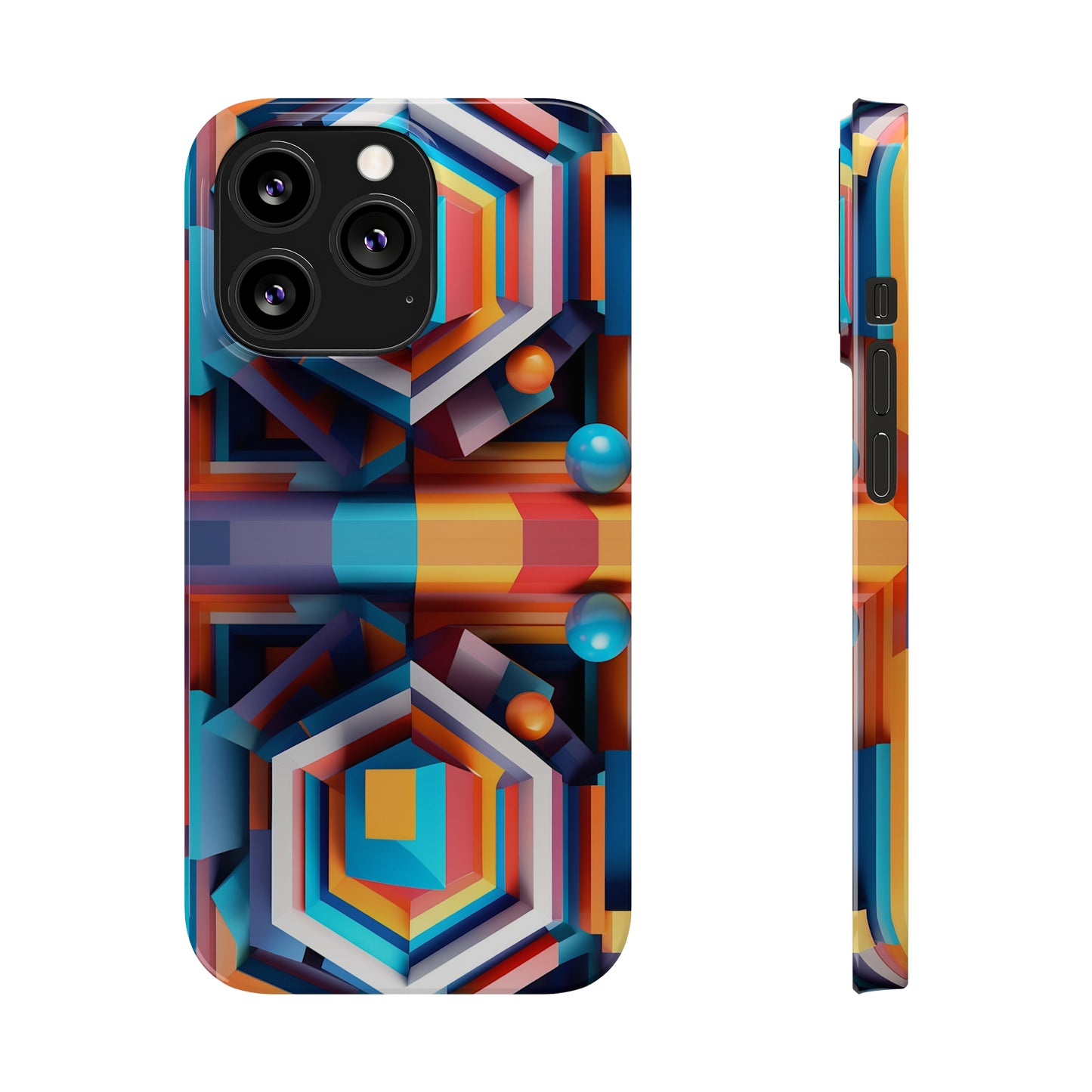 Colored Hexagon Slim Phone Case