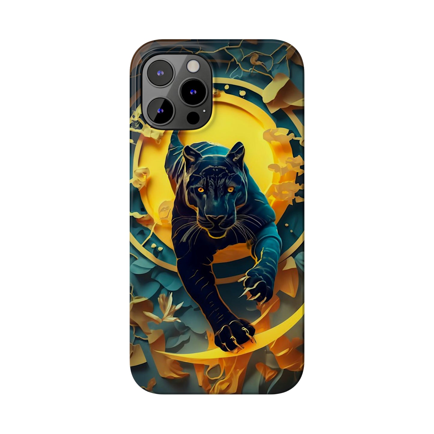 Onyx Black Jaguar Slim Phone Case - Colorwink