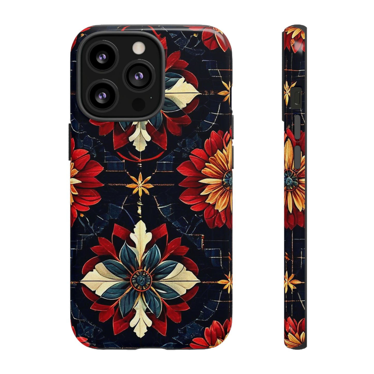 Red  flower Design Pattern Tough Case