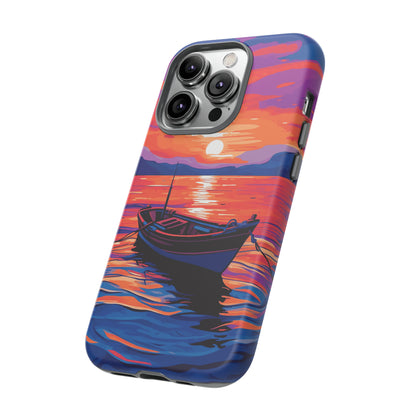 Boat With Sunset Tough Case - Colorwink