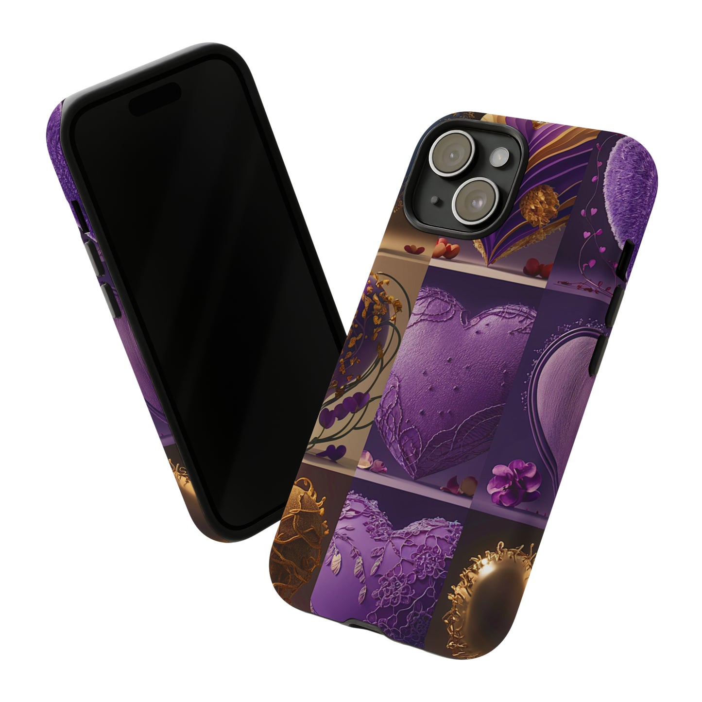 Violet Heart Design Pattern Tough Case