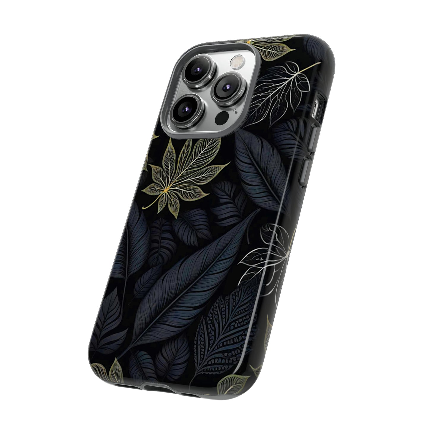 Grey Leaf Pattern Tough Case