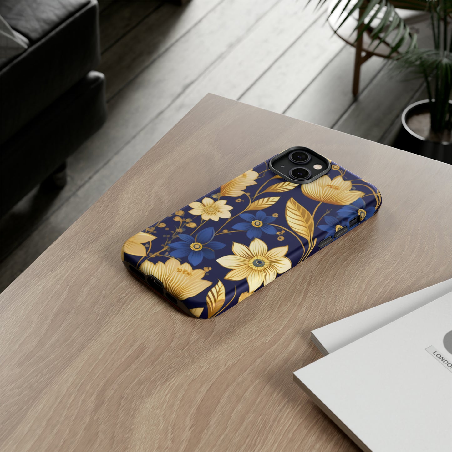 Golden  flower Design Pattern Tough Case