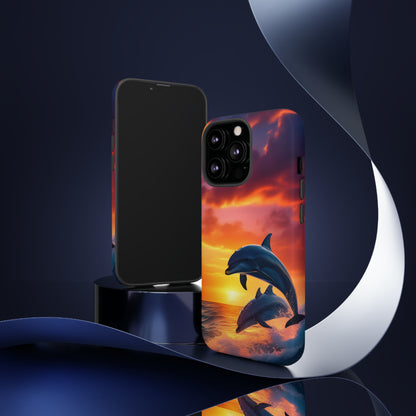 Sunset Dolphin Tough Case