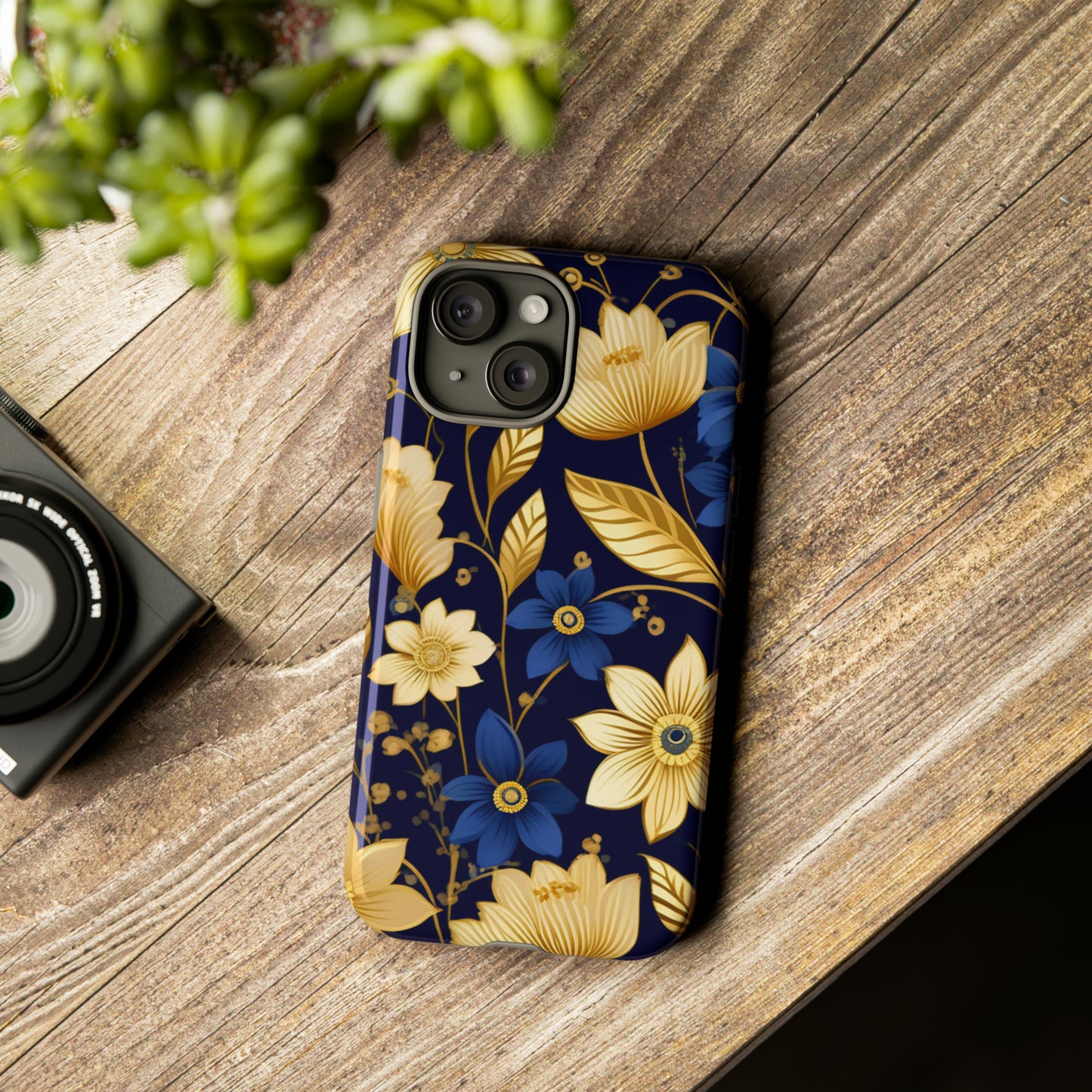 Golden  flower Design Pattern Tough Case