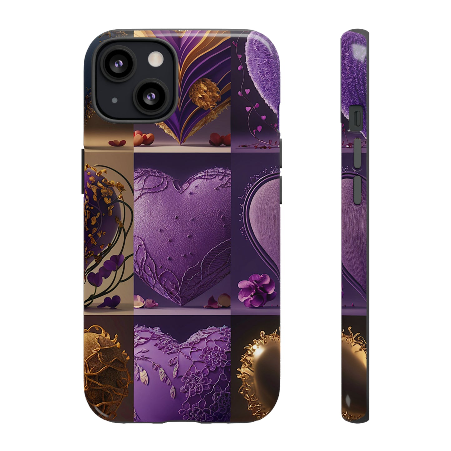 Violet Heart Design Pattern Tough Case