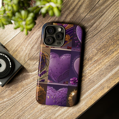 Violet Heart Design Pattern Tough Case