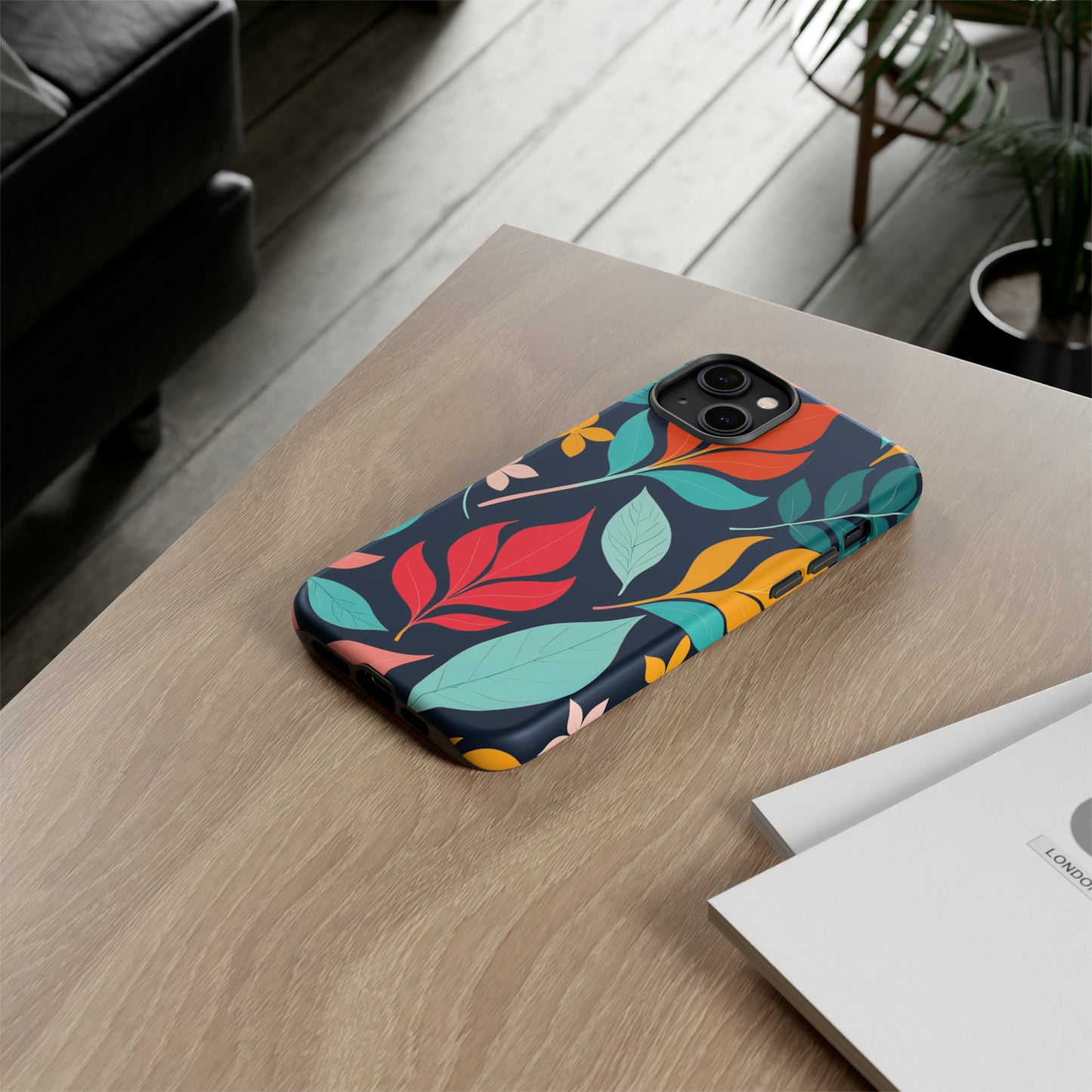 Red Leaf Design Pattern Tough Case