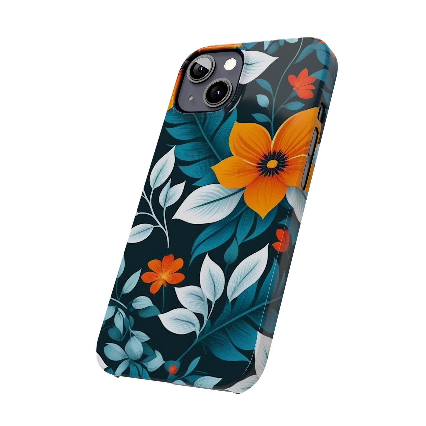 White Flower Slim Phone Case