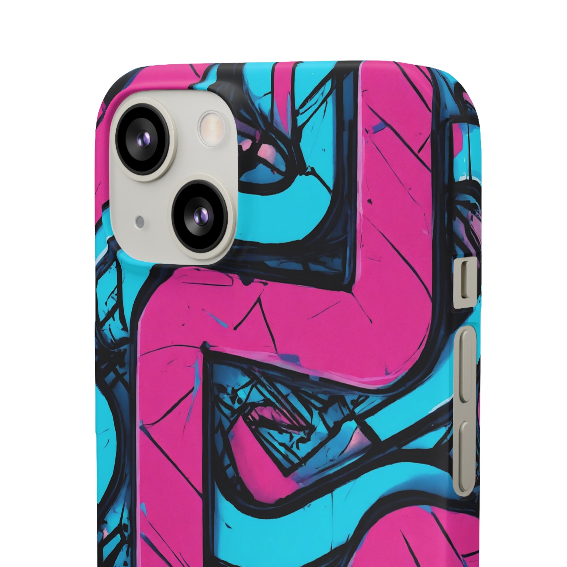 Pink-Blue Graffiti Snap Case - Colorwink