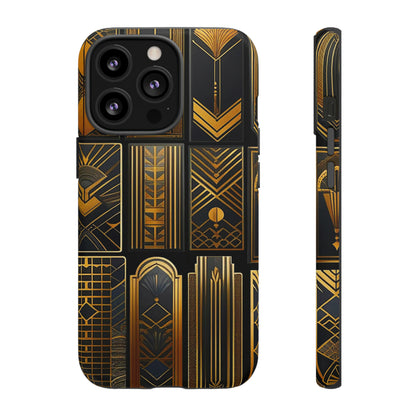 Golden Grid Art Design Pattern Tough Case