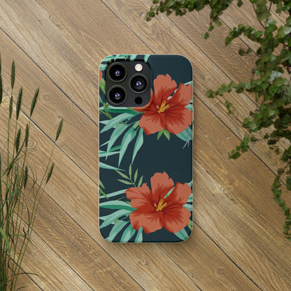 Orange Flowers Biodegradable Case