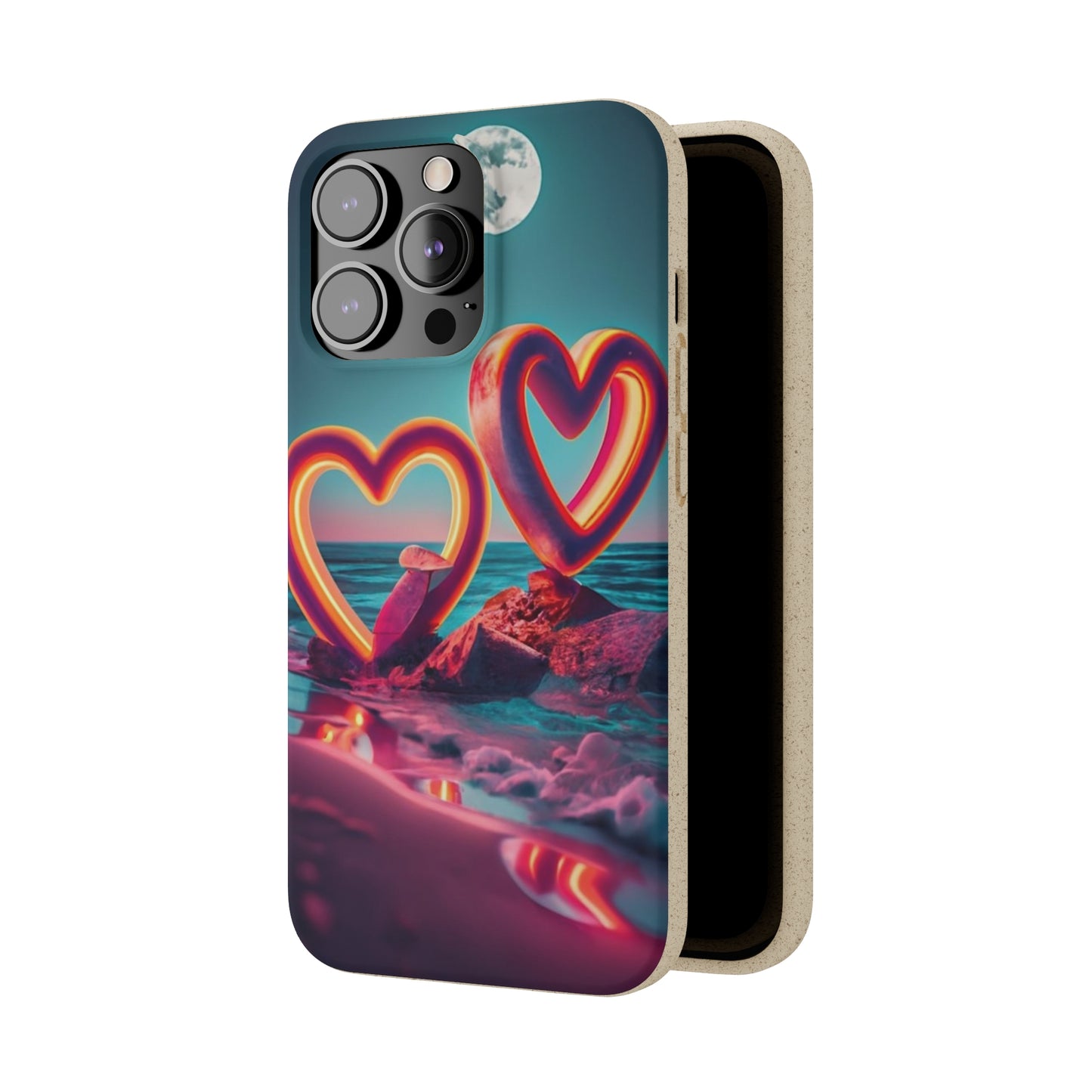 luminous Neon Heart Biodegradable Case