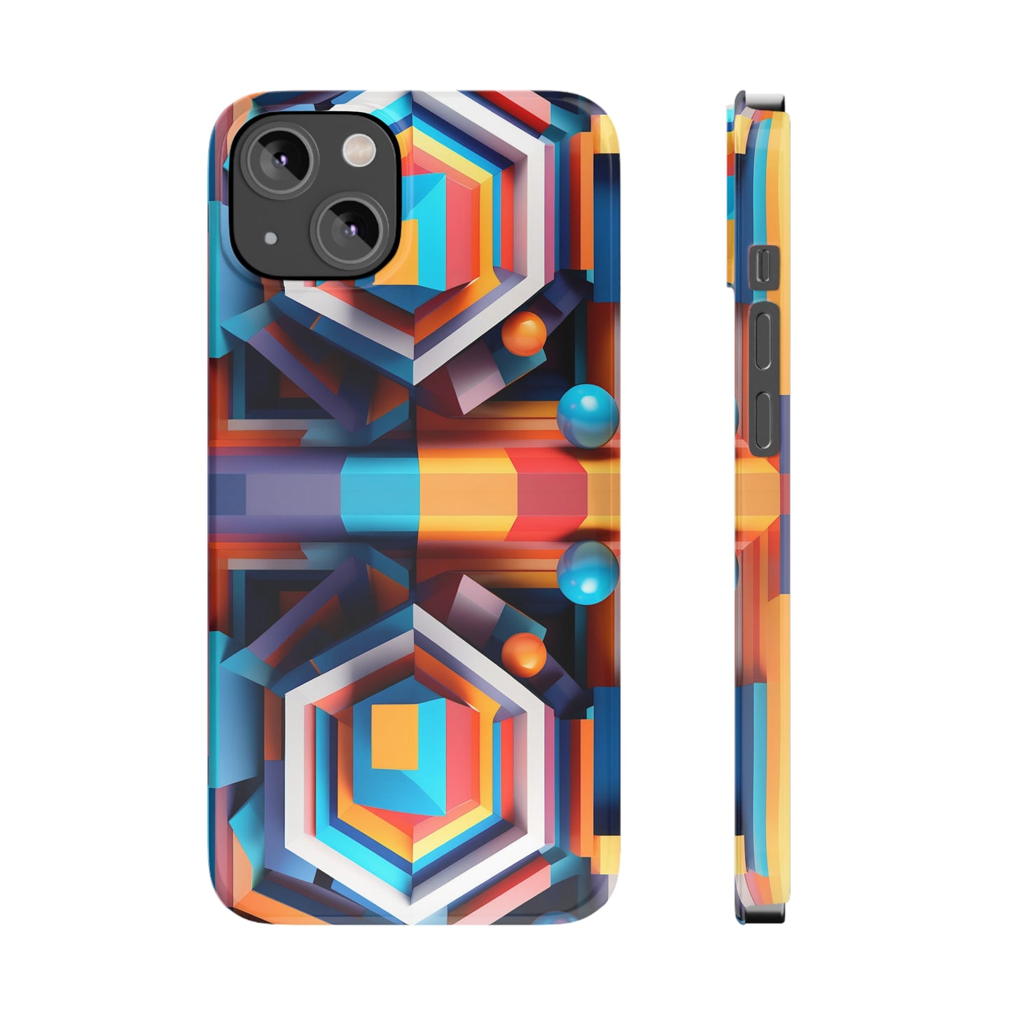 Colored Hexagon Slim Phone Case