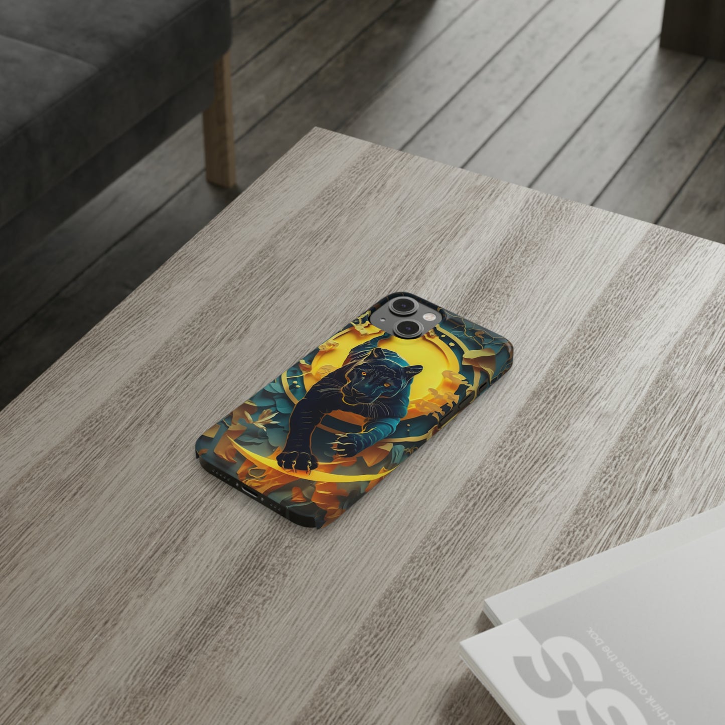 Onyx Black Jaguar Slim Phone Case - Colorwink