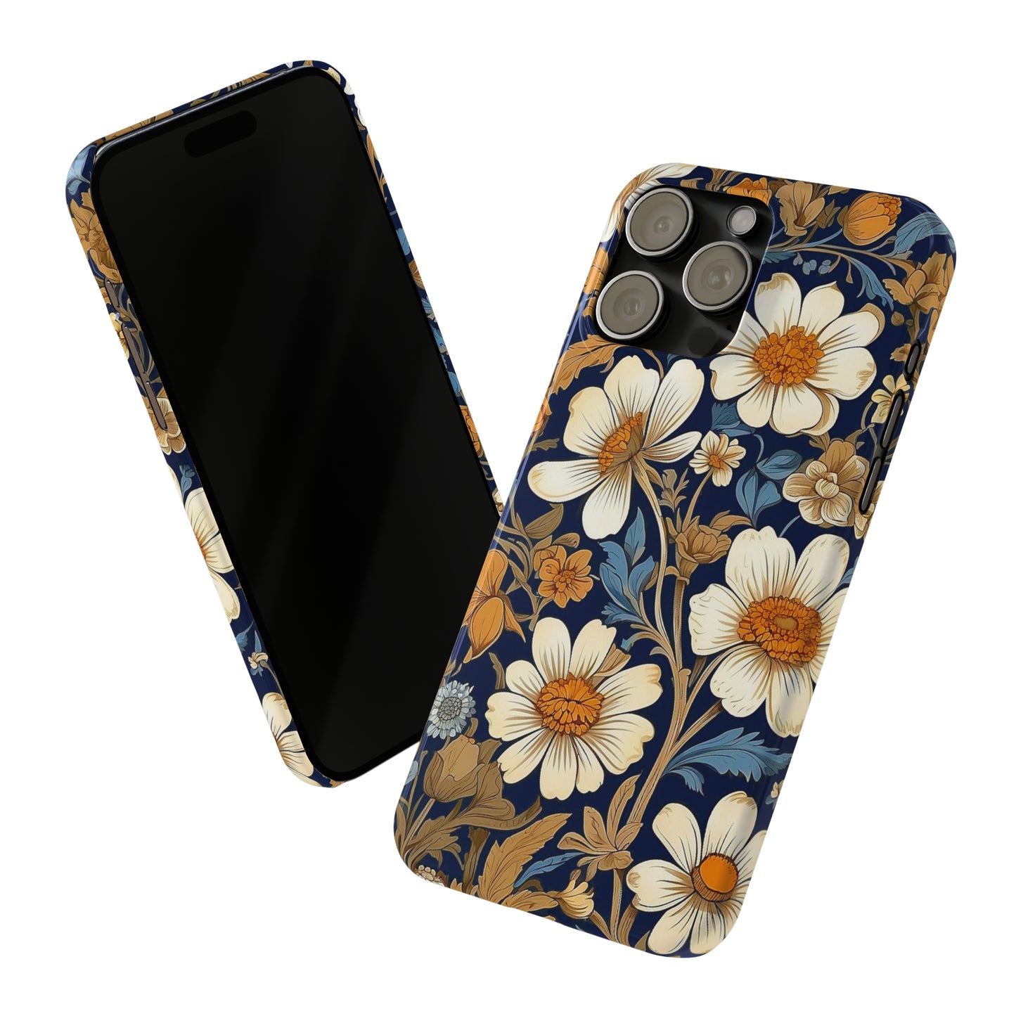 White Floral Slim Case - Colorwink