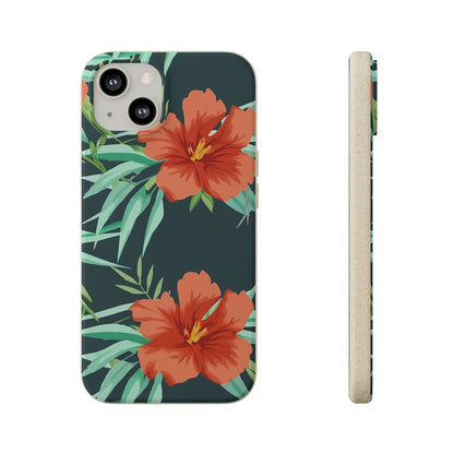 Orange Flowers Biodegradable Case