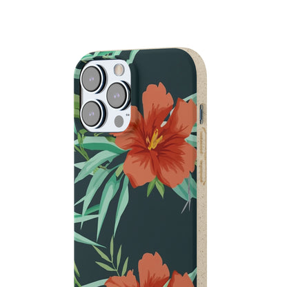 Orange Flowers Biodegradable Case