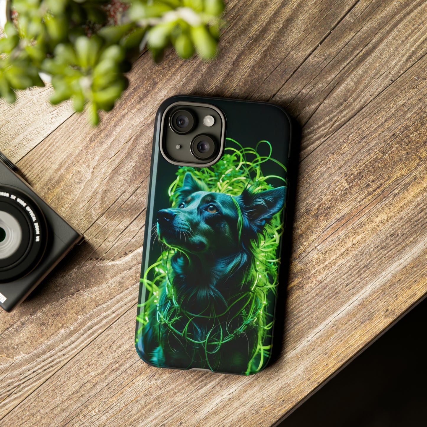 Green Neon Dog Tough Case