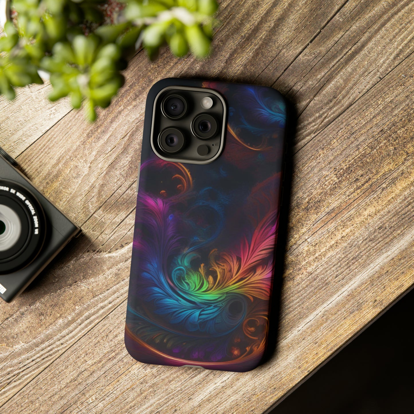 Dark Feather Pattern Tough Case