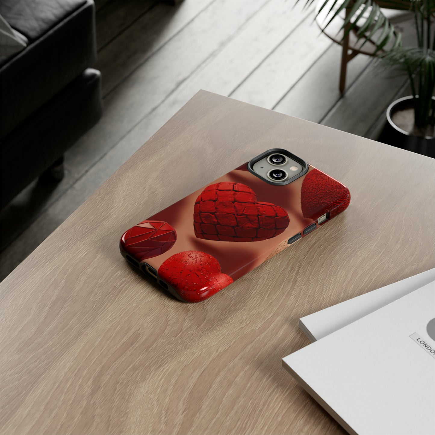 Red Heart Design Pattern Tough Case