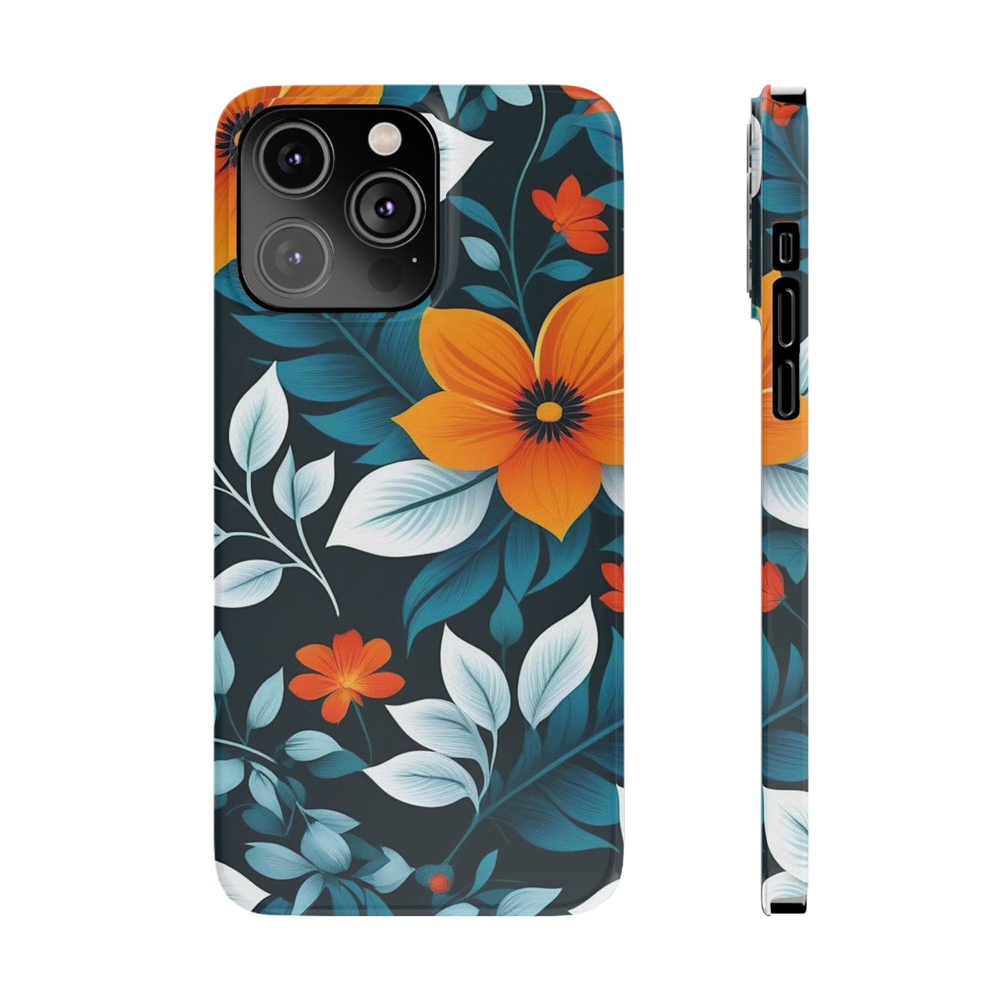 White Flower Slim Phone Case