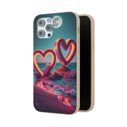 luminous Neon Heart Biodegradable Case