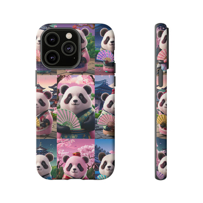 Cute Panda Grid Art Pattern Tough Case