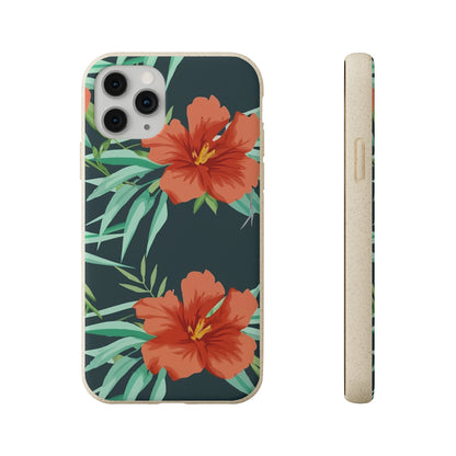 Orange Flowers Biodegradable Case