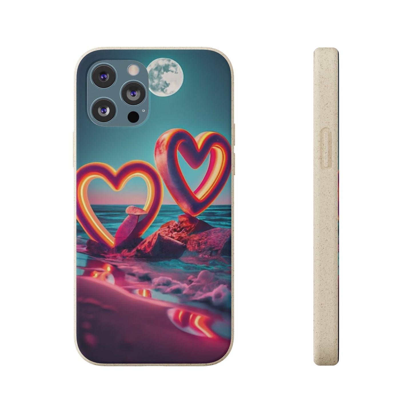 luminous Neon Heart Biodegradable Case