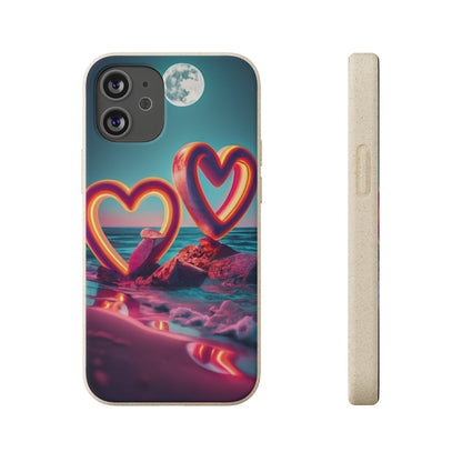 luminous Neon Heart Biodegradable Case