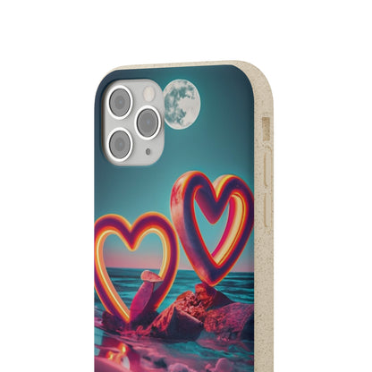 luminous Neon Heart Biodegradable Case