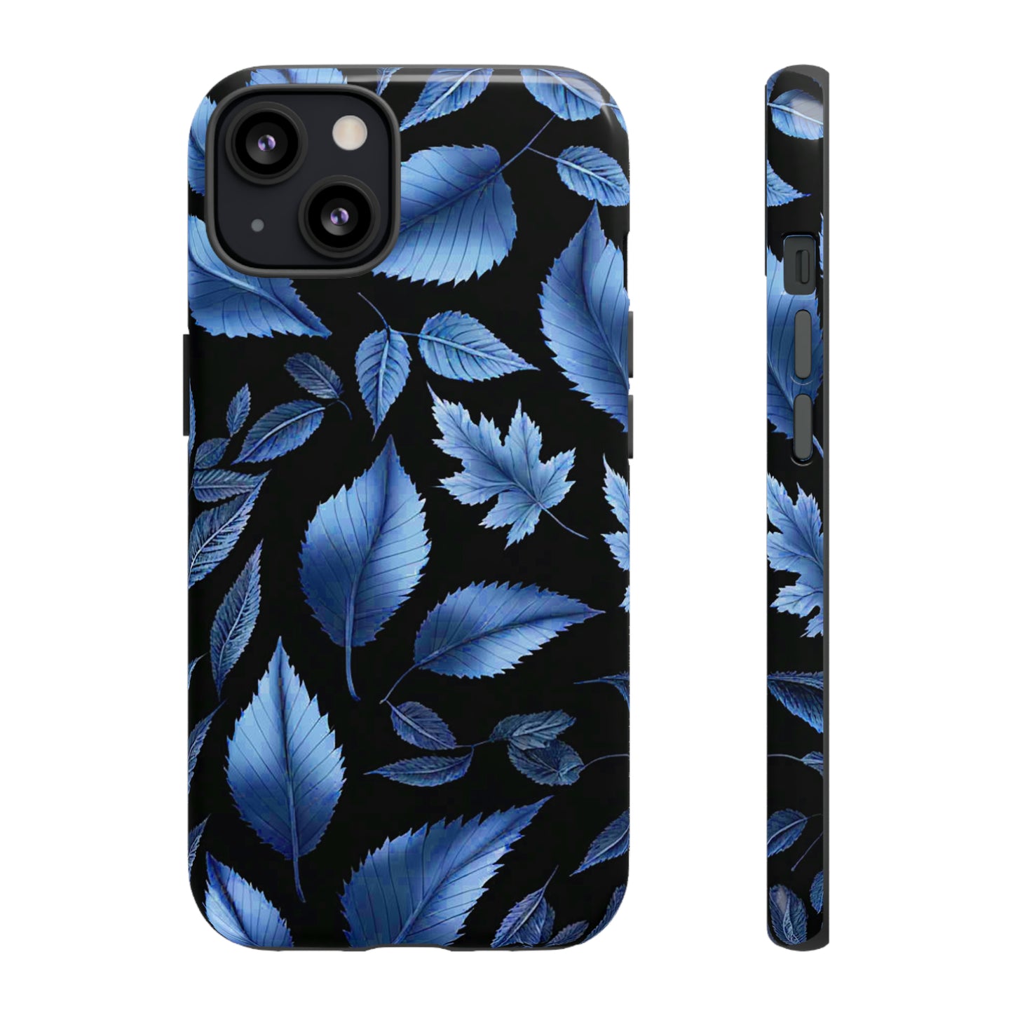 Blue Leaf Art Design Pattern Tough Case