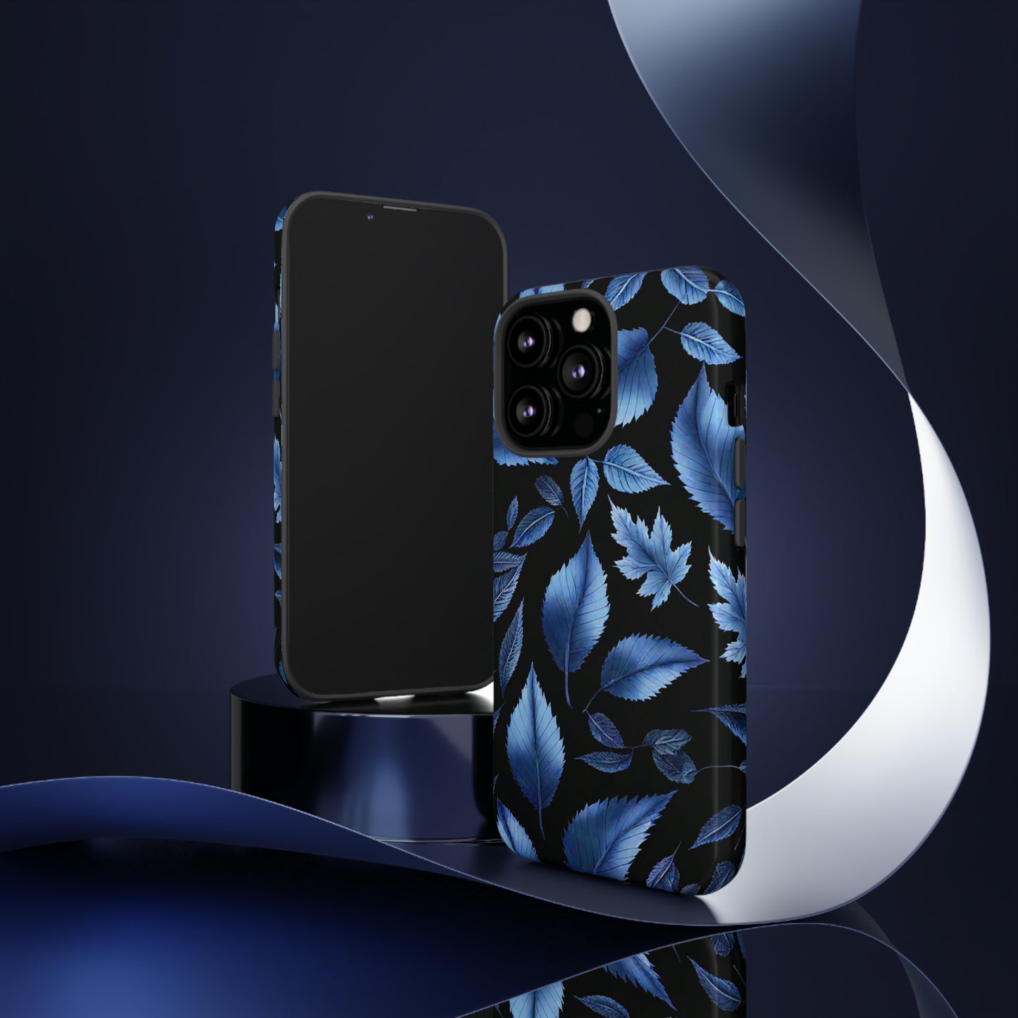 Blue Leaf Art Design Pattern Tough Case