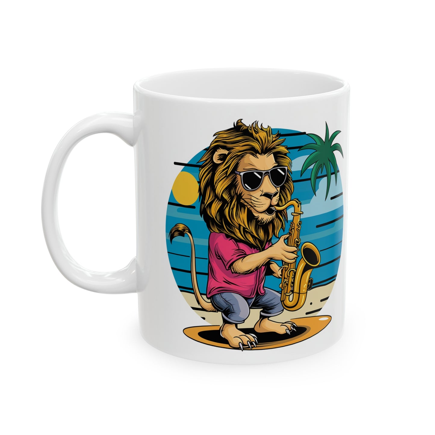 Leo with Saxophone Coffee Mug