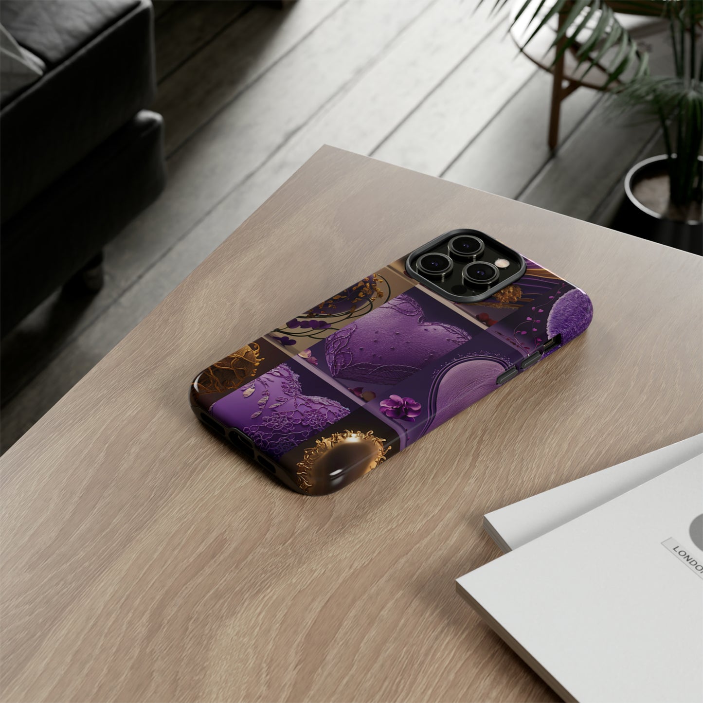 Violet Heart Design Pattern Tough Case