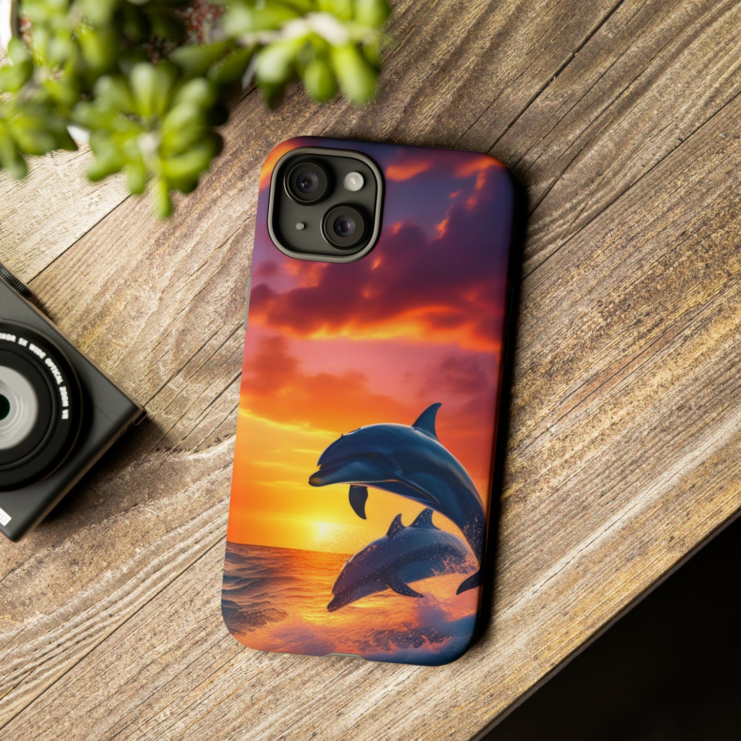 Sunset Dolphin Tough Case